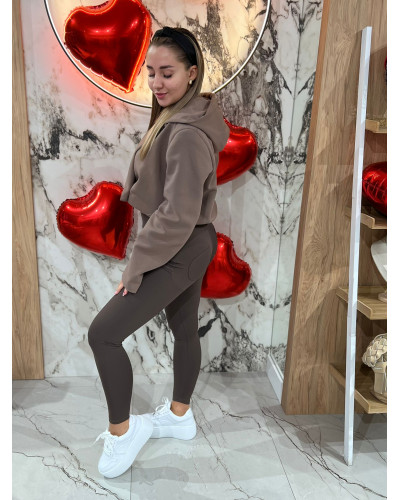 Legginsy gładkie push-up By o la la...! czekoladowe