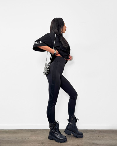 Legginsy z lampasem La Milla czarne