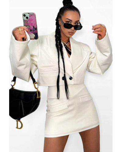 Marynarka krótka na palec La Milla śmietankowa