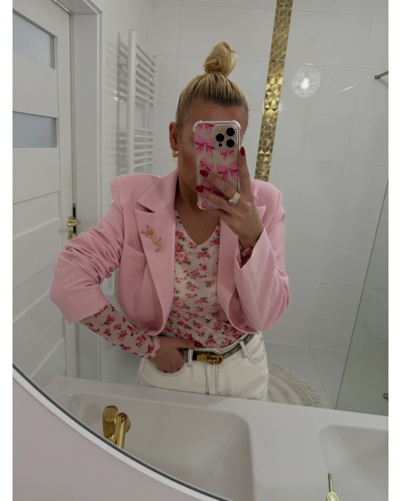 Marynarka bombka Clara różowa