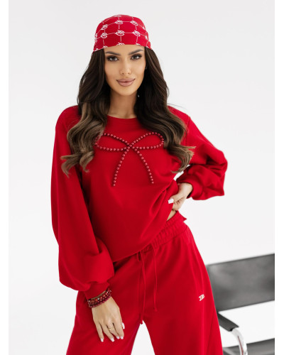 Bluza z perłową kokardką By o la la...! red kiss
