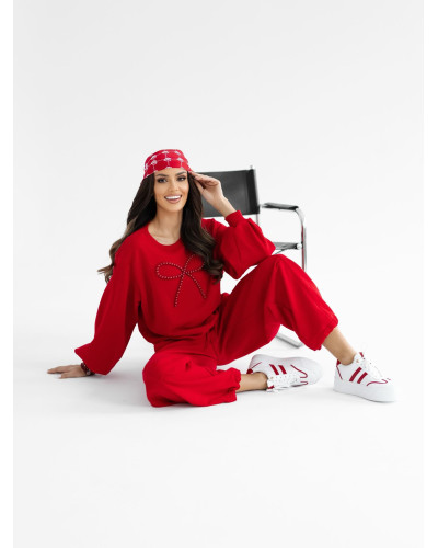 Bluza z perłową kokardką By o la la...! red kiss