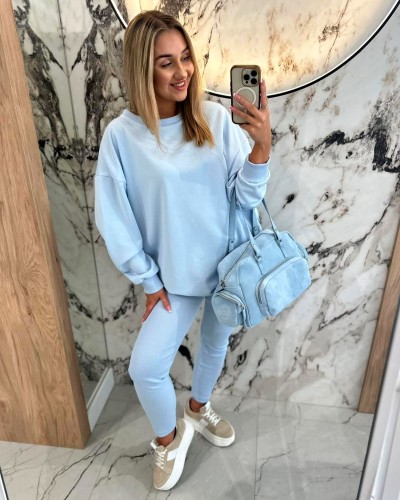 Komplet Natural z legginsami By o la la...! błękitny