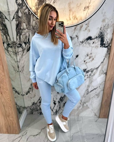 Komplet Natural z legginsami By o la la...! błękitny