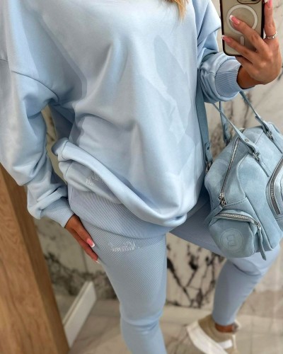 Komplet Natural z legginsami By o la la...! błękitny