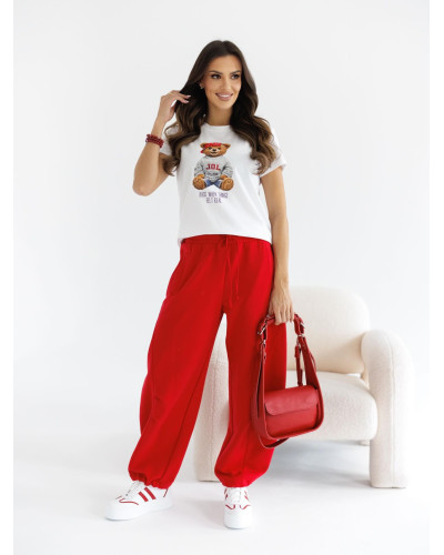 T-shirt z misiem By o la la...! red kiss