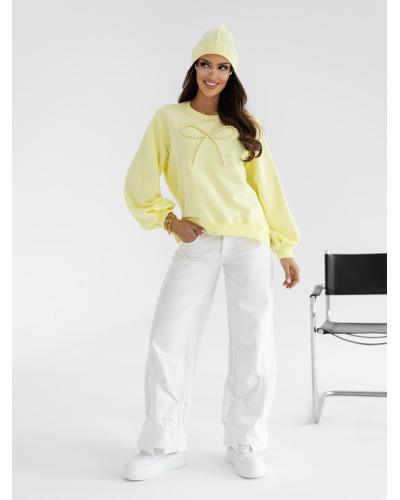 Bluza z perłową kokardką By o la la...! sunshine