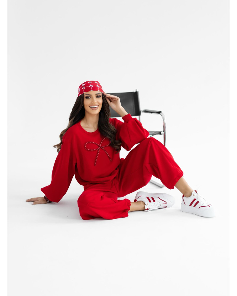 Spodnie dresowe ze stoperami By o la la...! red kiss