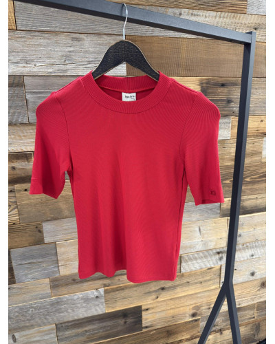 Basic prążkowany z logowanym rękawem By o la la...! czerwony