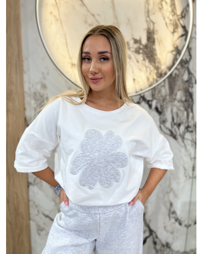 T-shirt stokrotka By o la la...! szary melanż