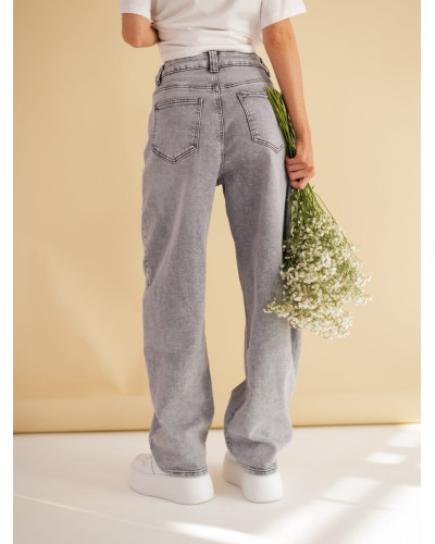 Spodnie jeansowe banany By o la la...! szare