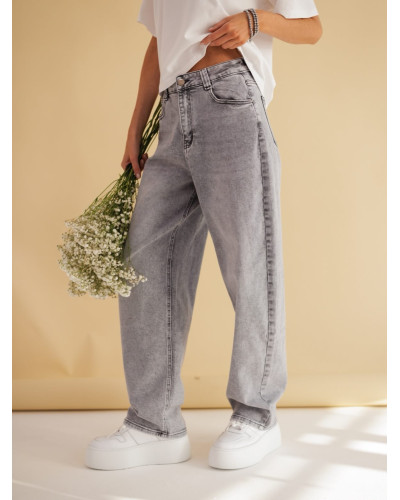 Spodnie jeansowe banany By o la la...! szare