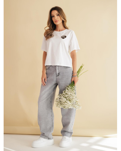 Spodnie jeansowe banany By o la la...! szare