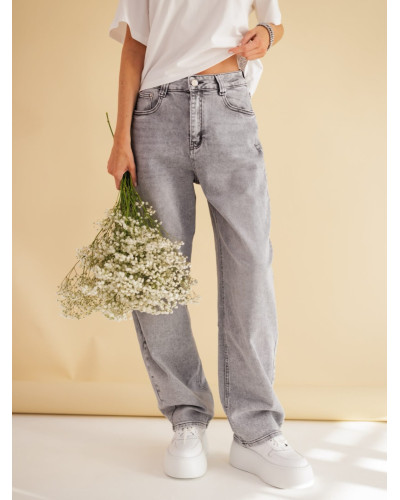 Spodnie jeansowe banany By o la la...! szare