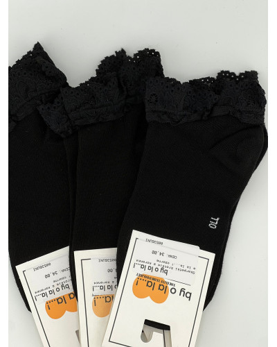 Skarpetki z koronką krótkie by o la la czarne