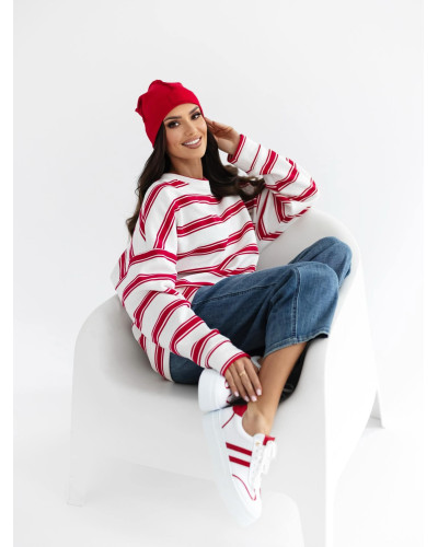 Bluza w paski By o la la...! red kiss