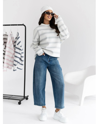 Bluza w paski By o la la...! szary melanż