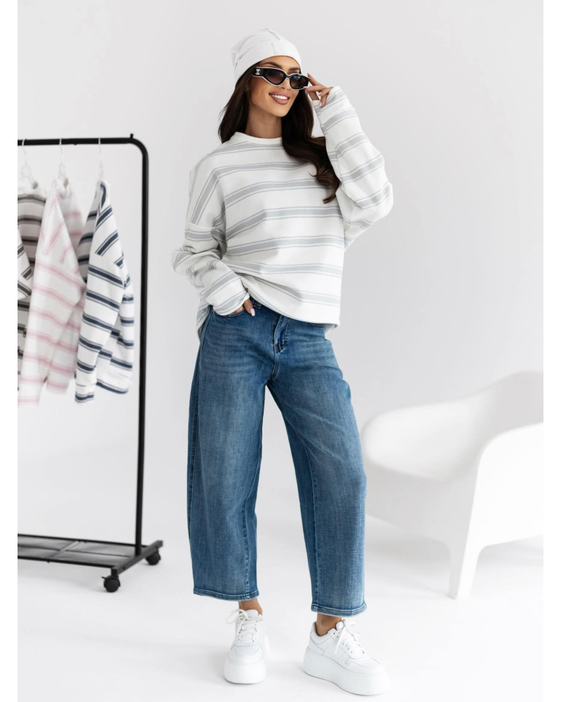 Bluza w paski By o la la...! szary melanż