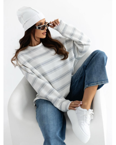 Bluza w paski By o la la...! szary melanż