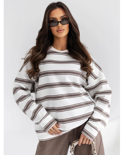 Bluza w paski By o la la...! kakao