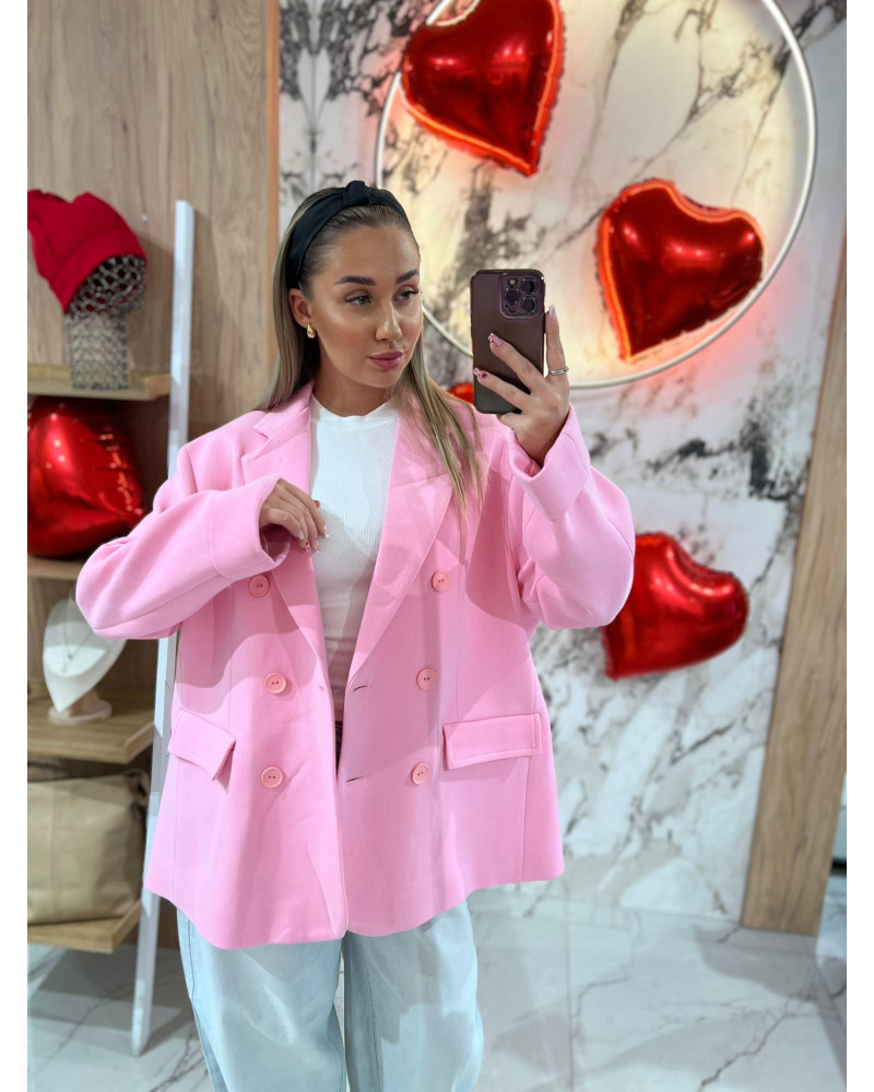 Marynarka dresowa dwurzędowa By o la la...! sugar pink