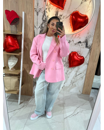 Marynarka dresowa dwurzędowa By o la la...! sugar pink