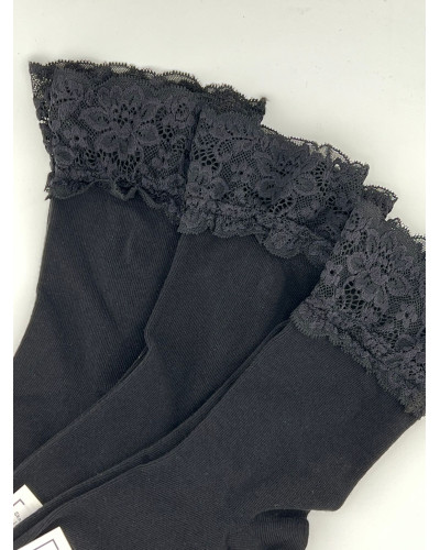 Skarpetki z koronką długie By o la la...! czarne