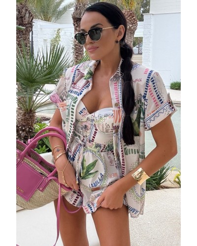 Komplet SUMMER koszula+ spodenki La Milla beżowy