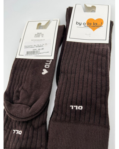 Skarpetki prążkowane OLL By o la la...! czekoladowe