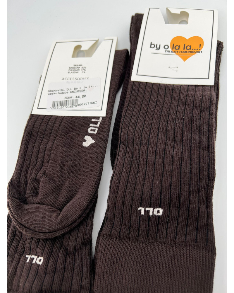 Skarpetki prążkowane OLL By o la la...! czekoladowe