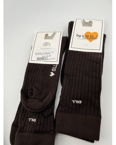 Skarpetki prążkowane OLL By o la la...! czekoladowe