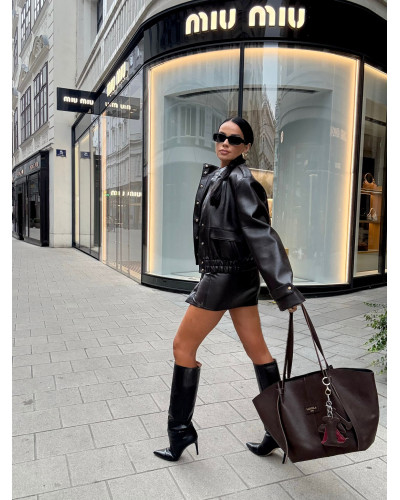 Bomberka z ekoskóry La Milla czarna