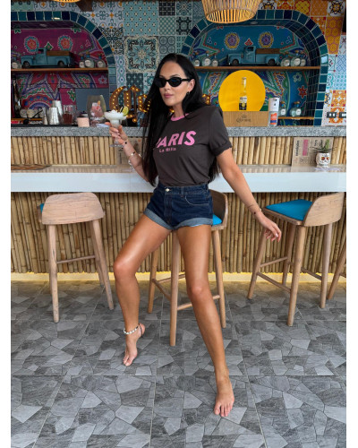 T-shirt La Milla Paris czekoladowy