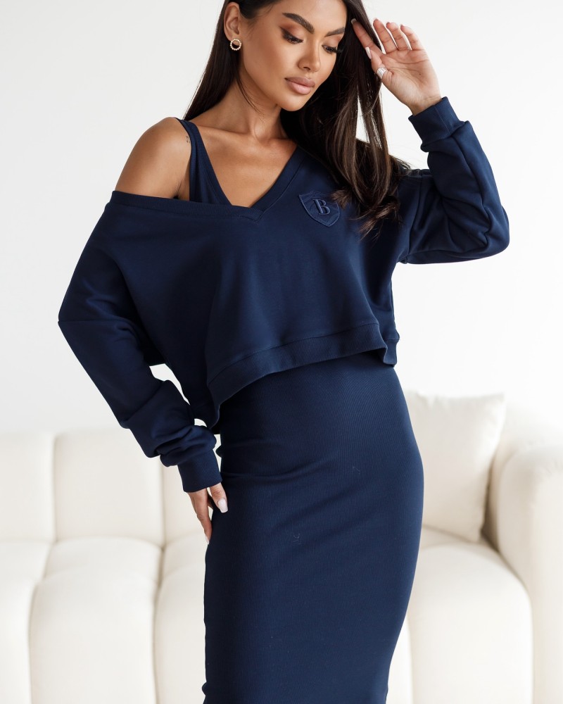 Komplet sukienka + bluza By o la la..! granatowy Komplet sukienka + bluza By o la la..! granatowy