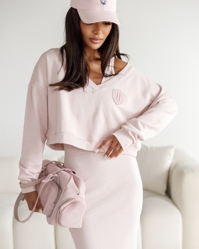 Komplet sukienka + bluza By o la la..! różowy