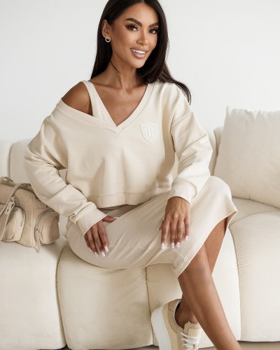 Komplet sukienka + bluza By o la la..! beżowy