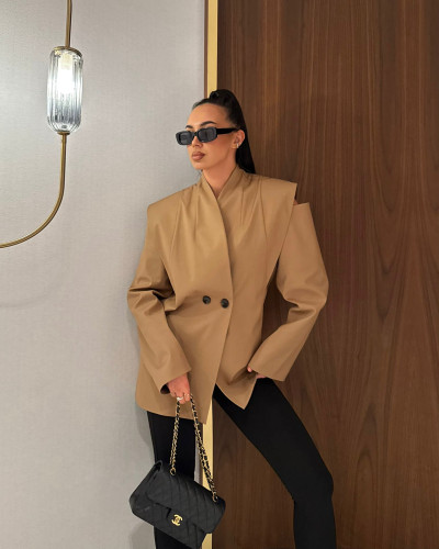 Marynarka z odkrytymi ramionami La Milla camel