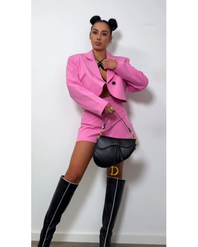 Marynarka La Milla różowa z kokardą