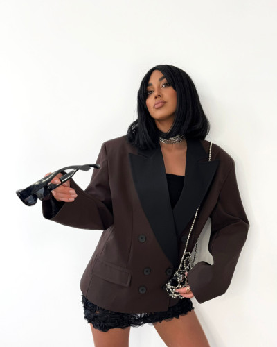 Marynarka dwurzędowa La Milla czekoladowa