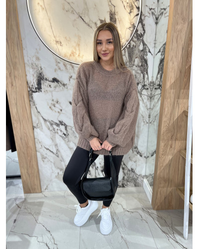 Sweter warkocz By o la la...! kakao