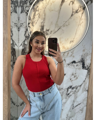 Bokserka z przeszyciem By o la la...! red kiss