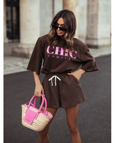 T-shirt CHIC La Milla czekoladowy