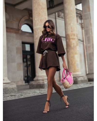 T-shirt CHIC La Milla czekoladowy