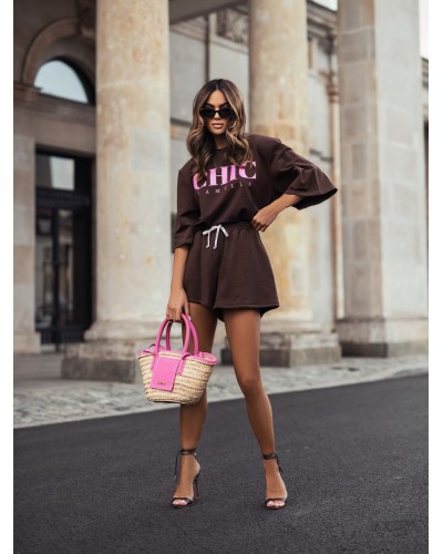 T-shirt CHIC La Milla czekoladowy