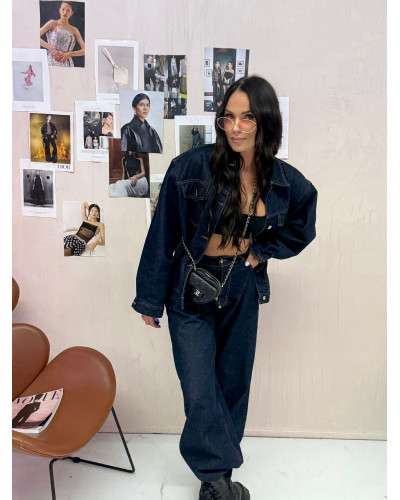 Katana jeansowa z poduszkami La Milla ciemny jeans