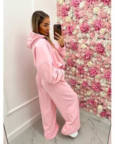 Spodnie dresowe z szeroką nogawką La Milla jasny róż