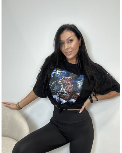 T-shirt gepard Lady Drama czarny