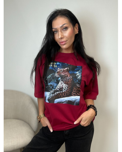 T-shirt gepard Lady Drama bordowy
