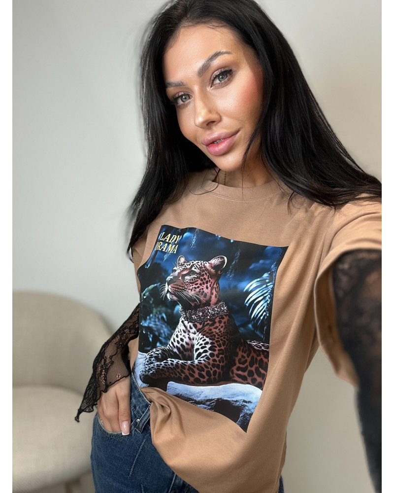 T-shirt gepard Lady Drama camel
