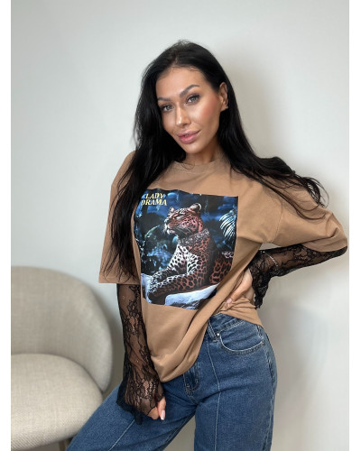 T-shirt gepard Lady Drama camel